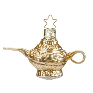 Inge Glas Стеклянная елочная игрушка Волшебная лампа Аладдина, размер - 5,5 см