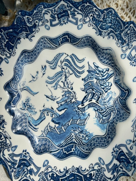 Seletti Classics on Acid Десертная тарелка Willow Wave, диаметр - 21 см, цвет - белый, синий