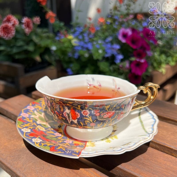 Seletti Hybrid Фарфоровая чайная пара Kannauj, 10,5х10,8х5,7 см, белый, черный, красный