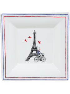 Gien Ca C'est Paris Квадратное блюдо, размеры: 22х22 см, цвет - белый, черный, красный