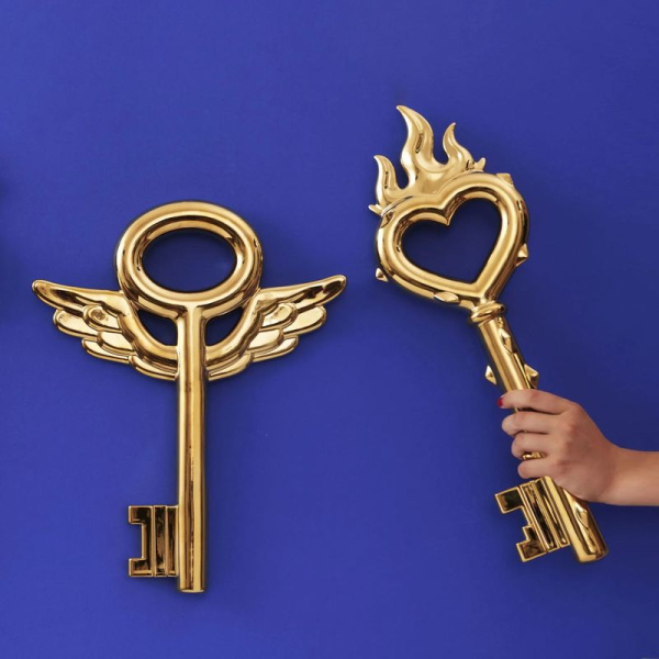 Seletti Passion Key Декоративный фарфоровый Ключ Страсти, размеры: 52х17 см, цвет - золотой