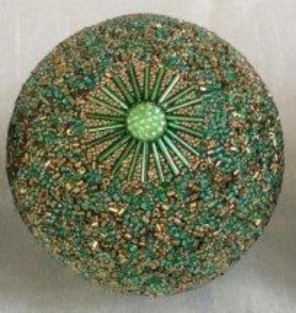 Cor Mulder Елочное украшение Шар с бисером (тип 2), 10 см, зеленый