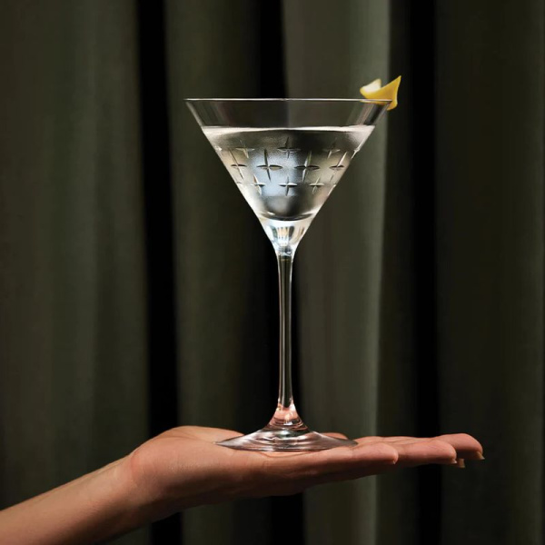 Degrenne Newport Twist Набор из 4-х хрустальных бокалов для мартини, цвет - прозрачный