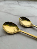 Degrenne Fuse Martele Laiton Набор из 2 сервировочных ложек для салата, длина - 26 см, золотой