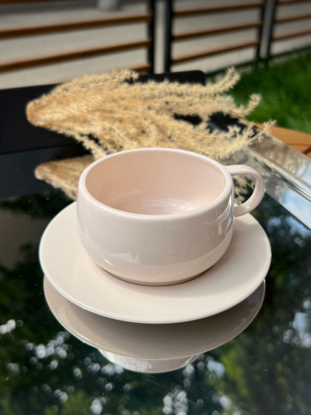 Degrenne Cafeterie Empileo Чайная пара, объем - 250 мл, цвет - розовый