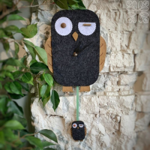 Boltze Настенные часы "Сова", 45 см, серый/коричневый