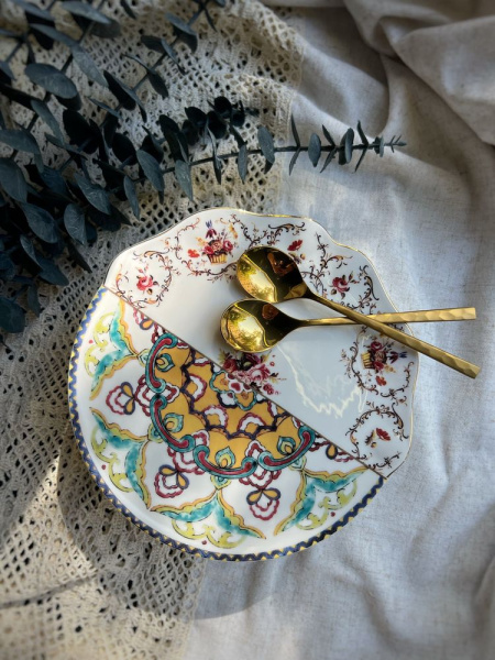 Seletti Hybrid Фарфоровая подставка для торта Leandra, 20х20х8h см, разноцветный