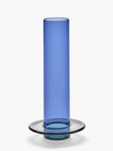 Serax Glass Towers MIX Маленькая стеклянная ваза, размеры: 10,5х4,9х22,5h см, цвет - синий