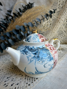 Seletti Hybrid Фарфоровый чайник Smeraldina, размеры: 15*15*13h см, белый, синий, красный