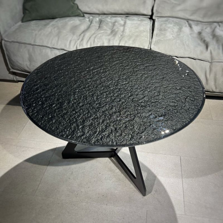 Fiam Lakes 70 Журнальный столик со стеклянной столешницей, размеры: 70 х 70 х 45h см, черный