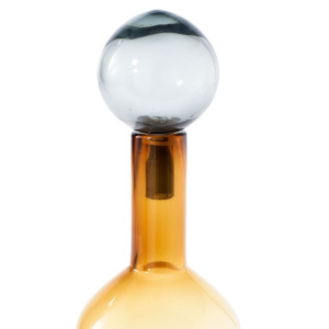Pols Potten Bubbles & Bottles Chic Стеклянная бутылка с крышкой, 13х13х44h см, цвет- янтарный, серый