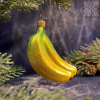 Impuls Banana Bunch Стеклянная елочная игрушка ручной работы Бананы, высота - 8 см