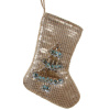ShiShi Новогодний носок с пайетками для подарков, высота - 23 см, бежевый