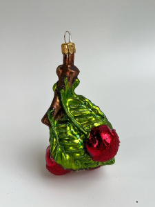 Kruzel Стеклянная елочная игрушка Вишня, высота - 10 см