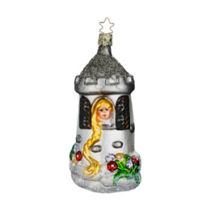 Inge Glas Стеклянная елочная игрушка Башня Рапунцель, размер - 13 см