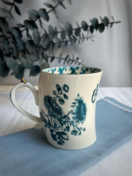 Seletti Classics on Acid Кружка Acid Roses, размеры: 12х7х10h см, цвет - белый, синий