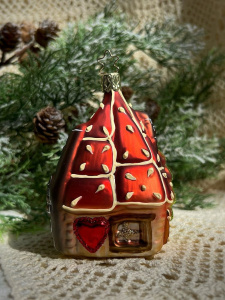 Inge Glas Стеклянная елочная игрушка Пряничный домик, 10,5 см