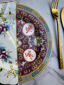 Seletti Hybrid Десертная тарелка Eudossia, диаметр - 20 см, цвет - белый, сиреневый