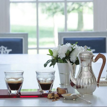 Baccarat Harcourt Coffee Set Кофейный набор из 2-х хрустальных стаканчиков и подноса