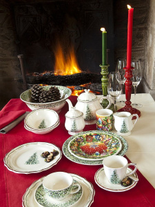 Gien Filet Noel Миска для хлопьев, объем - 350 мл, диаметр - 17 см, цвет - белый, зеленый, красный