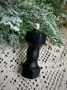 Inge Glas Стеклянная елочная игрушка Гантель, размер - 10 см