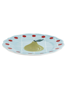 Bitossi Home Quadri Десертная тарелка с декором Light blue (груша), диаметр - 22,5 см, цвет- голубой