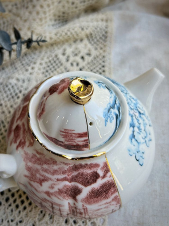 Seletti Hybrid Фарфоровый чайник Smeraldina, размеры: 15*15*13h см, белый, синий, красный