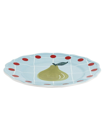 Bitossi Home Quadri Десертная тарелка с декором Light blue (груша), диаметр - 22,5 см, цвет- голубой