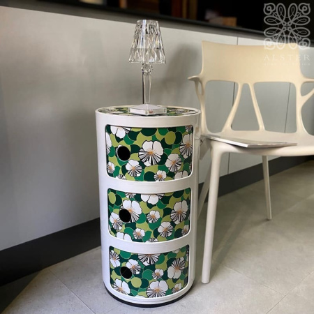 Kartell Componibili Double J. Тумба, 58,5 см, белый/цветы