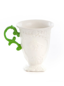 Seletti I-Wares Фарфоровая кружка, размеры: 10х10х11,5h см, цвет - белый, зеленый