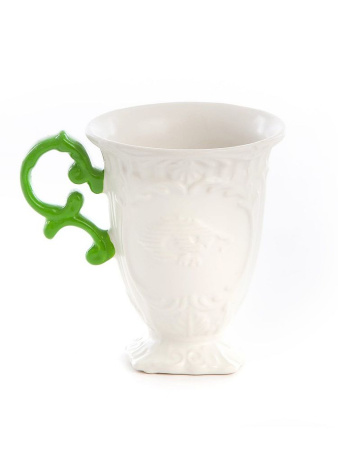 Seletti I-Wares Фарфоровая кружка, размеры: 10х10х11,5h см, цвет - белый, зеленый