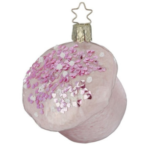 Inge Glas Стеклянная елочная игрушка Малиновый маффин, размер - 7 см