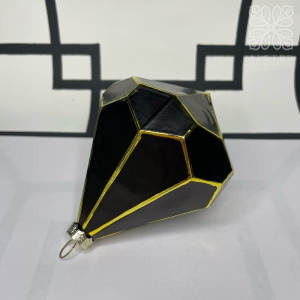 Goodwill Стеклянная елочная игрушка Черный кристалл, размер - 13 см, цвет - черный, золотой