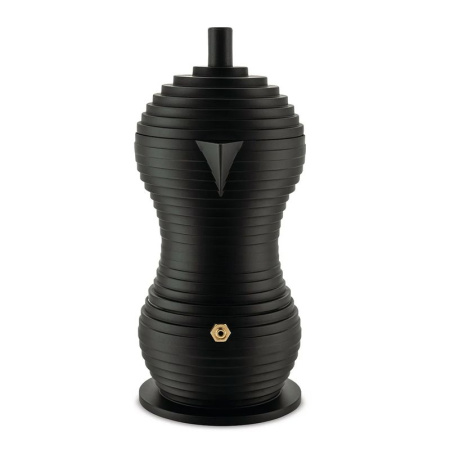 Alessi Pulcina Гейзерная кофеварка на 3 чашки эспрессо, объем - 150 мл, цвет - черный матовый