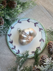 Inge Glas Стеклянная елочная игрушка Чеснок, размер - 6 см