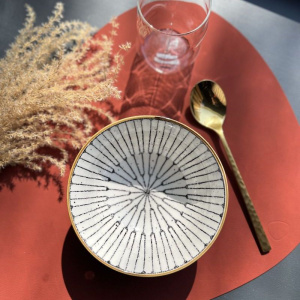 Pomax ALTO Фарфоровая пиала (тип - 1), диаметр - 15,5 см, высота - 7 см, цвет - белый, черный