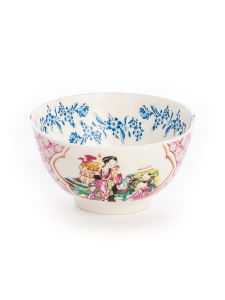 Seletti Hybrid Фарфоровая пиала Cloe, размеры: 10,5х10,5х5,7 см, цвет - белый, синий, розовый