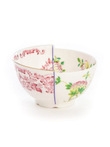 Seletti Hybrid Фарфоровая пиала Olinda, размеры: 10,5х10,5х5,7 см, цвет - белый, розовый, зеленый