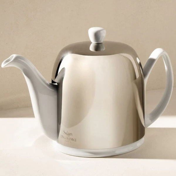 Degrenne Salam Заварочный чайник, объем - 1 л, цвет - белый, крышка - хром глянцевый