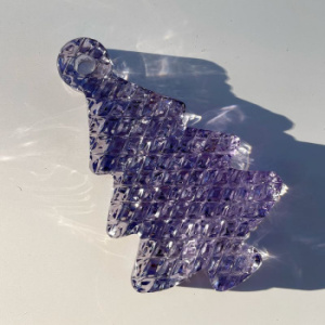 Гусь хрустальный Хрустальная фигурка Елочка, 6,4х10 см, цвет - сиреневый (ромбы)