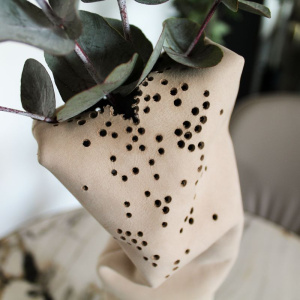 DAAN Design Кожаная ваза, 47 см, бежевый