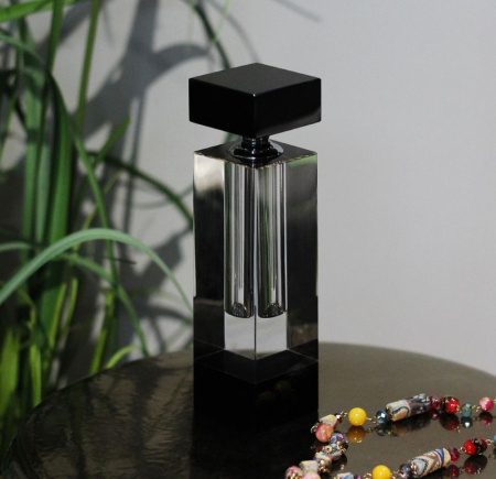 Abhika Beverly Стеклянная бутыль для парфюма, 5х5х20 см, прозрачный/черный