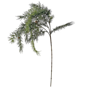 ShiShi Искусственная ветвь лиственницы с шишками, высота - 110 см, зеленый