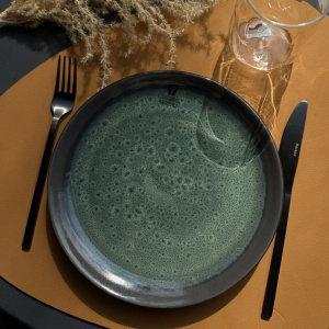 Pomax MIRHA ESMERALDA Десертная тарелка, диаметр - 21,5 см, цвет - черный, бирюзовый