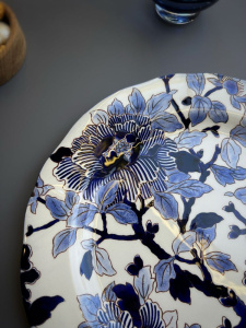 Gien Pivoines Bleues Десертная тарелка, диаметр - 22 см, ручная роспись