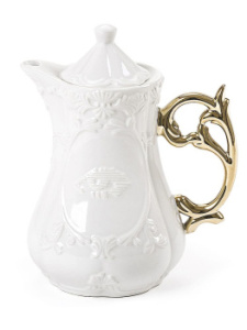 Seletti I-Wares Фарфоровый заварочный чайник, размеры: 13х13х23h см, цвет - белый, золотой