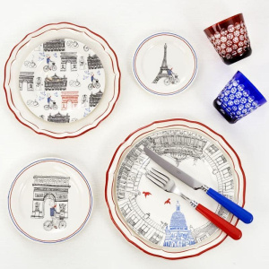 Gien Ca C'est Paris Прямоугольное блюдо, 36х15,5 см, белый/черный/красный