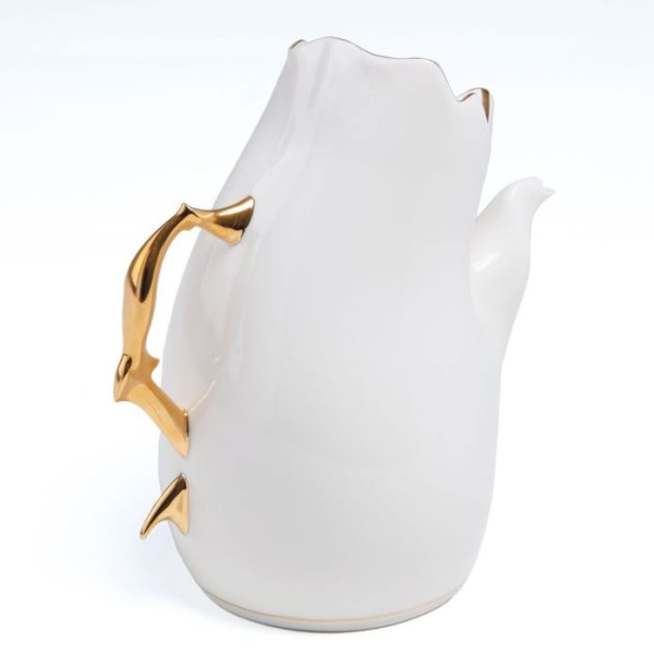 Seletti Meltdown Фарфоровый заварочный чайник, размеры: 20х18,5х23h см, цвет - белый, золотой