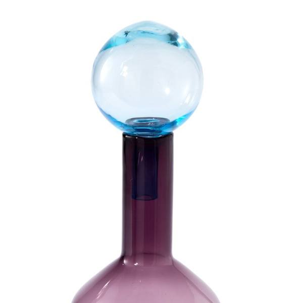 Pols Potten Bubbles & Bottles Chic Стеклянная бутылка с крышкой, 13х13х44h см, цвет- фиолет, голубой