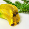 Impuls Banana Bunch Стеклянная елочная игрушка ручной работы Бананы, высота - 8 см